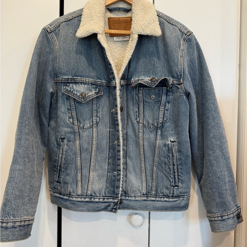 Blue Denim Sherpa Jacket